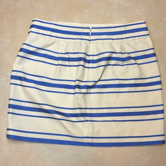 J. Crew Metallic Multi Stripe Mini Skirt 65837, Blue,  Mini Pencil Skirt, size 2 - Picture 3 of 3